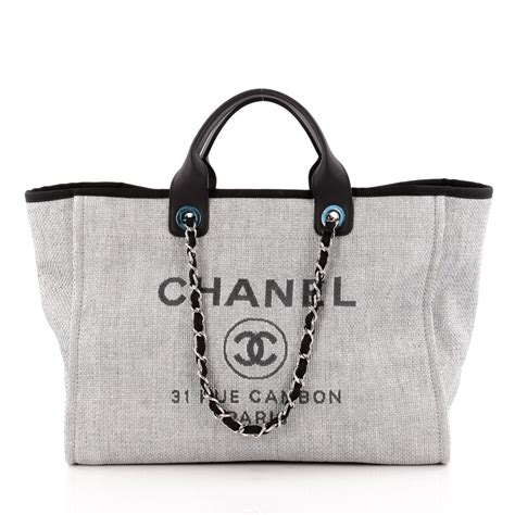 chanel tote 2018 canvas|Chanel chain tote.